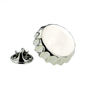 Silver Coloured Beer Bottle Top Lapel Pin Badge