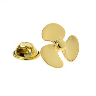 Gold Plated Ships Propeller Lapel Pin Badge