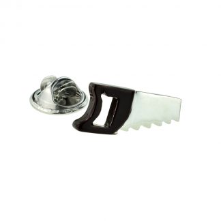Brown Handled Saw Design Lapel Pin Badge