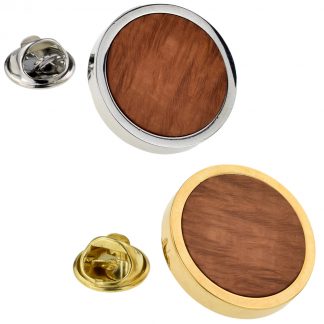 Upcycled Briar Wood Insert Lapel Pin Badge