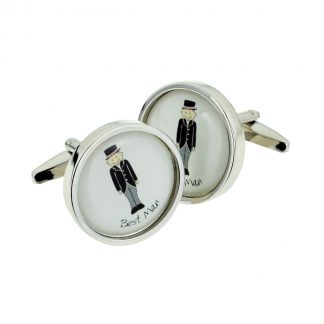 Best Man Text Cartoon Wedding Cufflinks