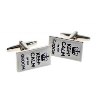 Keep Calm White Wedding Cufflinks