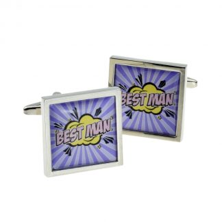 Retro Style Cartoon Wedding Role Cufflinks