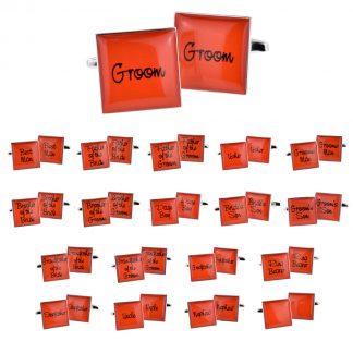Burnt Orange Square Wedding Cufflinks