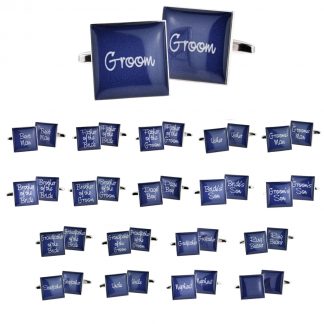 Dark Blue Square Wedding Cufflinks