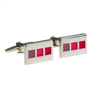 Pink Lilac & Red Square Cufflinks
