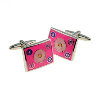 Pink Funky Circles Cufflinks