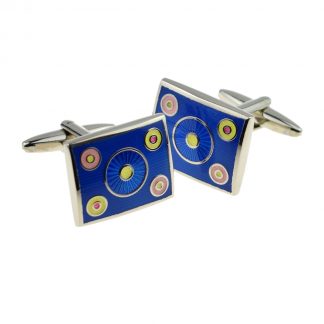 Blue Funky Circles Cufflinks