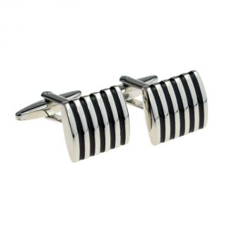 Black Striped Classic Cufflinks