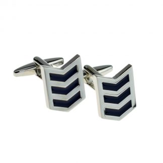 Triple Blue Army Sergent Chevrons Cufflinks