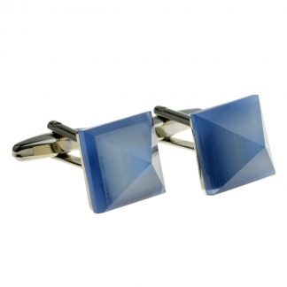 Iridescent Blue Pyramid Cufflinks