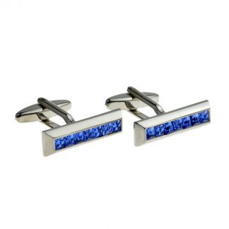 Blue Crystals Bar Cufflinks