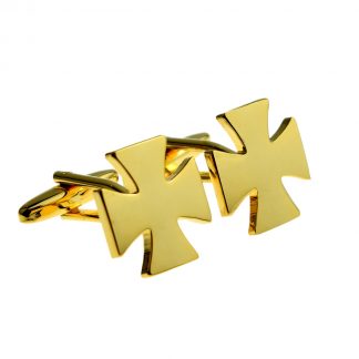 Gold Plated Maltese Cross Style Crusader Cufflinks