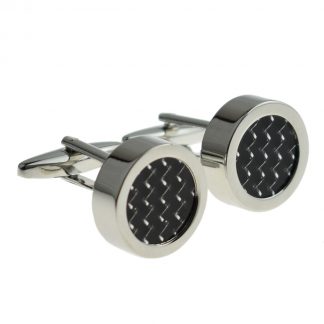 Black Carbon Fibre-Look Cufflinks