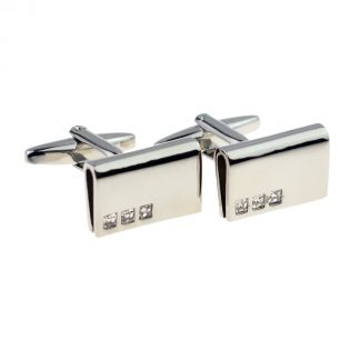 3 Crystal Ingot Fold Style Cufflinks