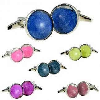 Sand Filled Cufflinks in 6 Colours