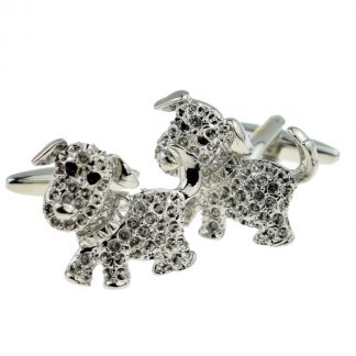 Sparkly Puppy Dog Pet Cufflinks