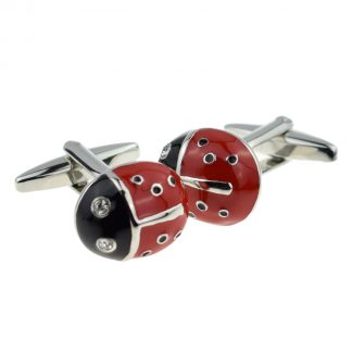 Red & Black Ladybird Insect Cufflinks