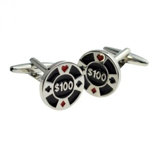 Poker Chip Casino Gamblers Cufflinks