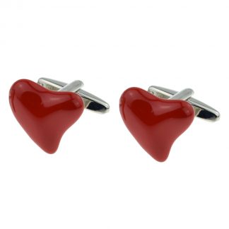 Red Love Heart Cufflinks