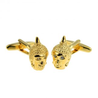 Gold Plated Buddha Head Cufflinks