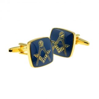 Blue & Gold Plated Masonic Cufflinks No G