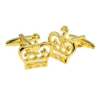Gold Plated Royal Crown Cufflinks