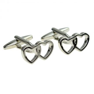 Joined Love Hearts Wedding Cufflinks