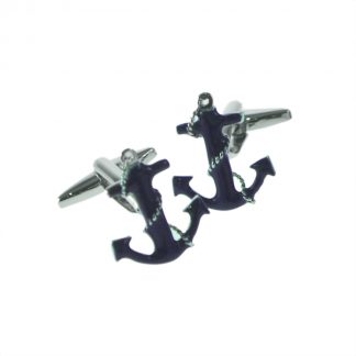 Blue Anchor & Chain Cufflinks