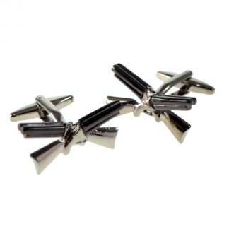 High Detail Crossed Shotguns Cufflinks