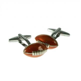Metallic Brown Rugby Balls Cufflinks