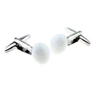 White Boiled Eggs Cufflinks