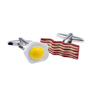 Big Breakfast Fried Egg & Bacon Cufflinks