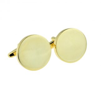 Deluxe Gold Round Cufflinks (engravable 20 x 3mm)