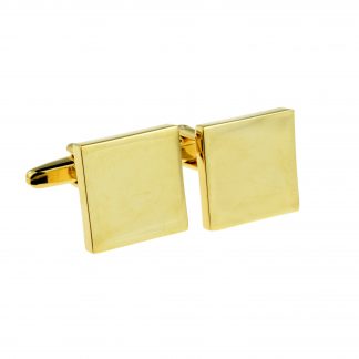 Deluxe Gold Square Cufflinks (engravable 17 x 3 mm)