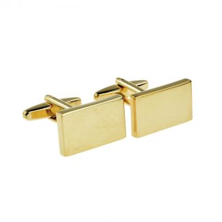 Deluxe Gold Rectangle Cufflinks (20 x 12 x 3mm engravable)