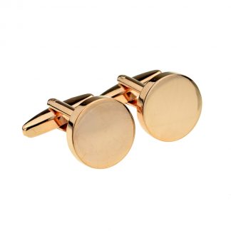 Round 15mm Rose Gold Plated Cufflinks - Supplied unboxed