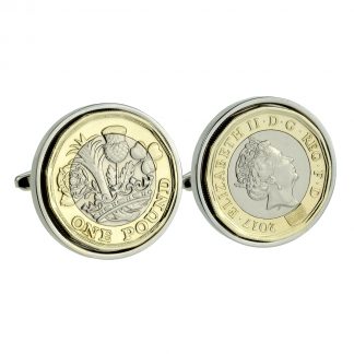 Polished £1 Coin Cufflinks