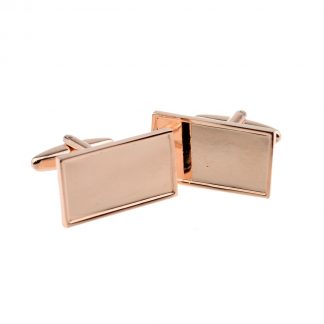 Unboxed Rose Gold Plated Cufflinks Bezel 23 x 12mm Cabochon Recess