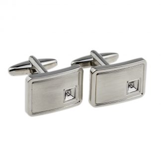 Plain Curved Cufflinks with cabochon recess