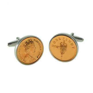 Gibraltar 1p Piece Coin Cufflinks
