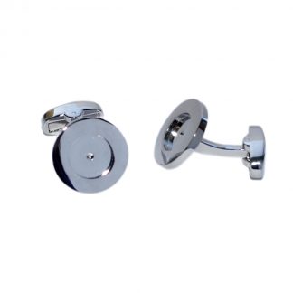 UNBOXED Round Cufflinks 9mm Bezel Cabochon Recess and feature Curved Findings