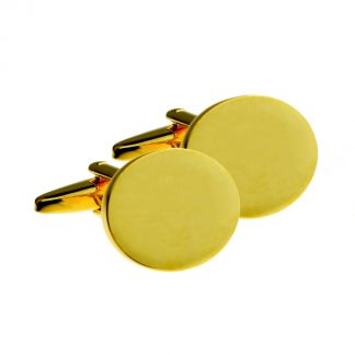 Plain Gold Oval Cufflinks (19 x 15mm engravable)