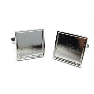 Large Square Framed Cufflinks Bezel Cabochon Recess for Doming 20mmm square UNBOXED