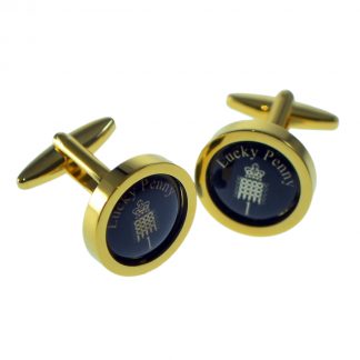 Golden Lucky Penny Design Cufflinks