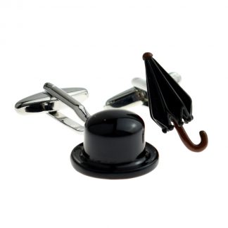 Bowler Hat & Umbrella City Gent Cufflinks
