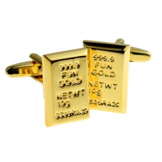 Golden Ingot Style Money Cufflinks