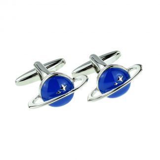 Sci Fi Space Saturn Planet Cufflinks
