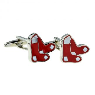 Red Christmas Socks Design Cufflinks