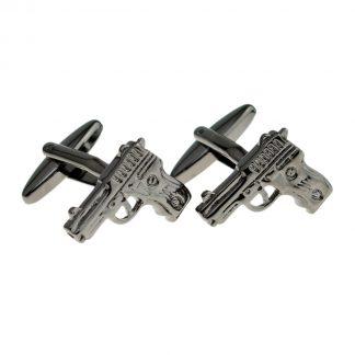 Gunmetal Guns Pistols Cufflinks